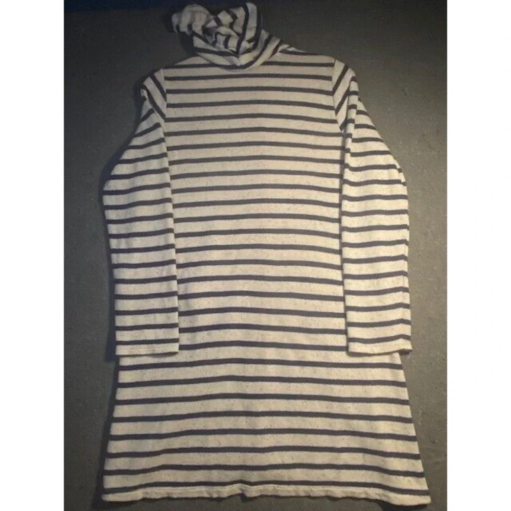 LANDS END Robe Girls XL 16+ Striped Full Zip HOODIE Long‎ Sleeve HEART POCKETS